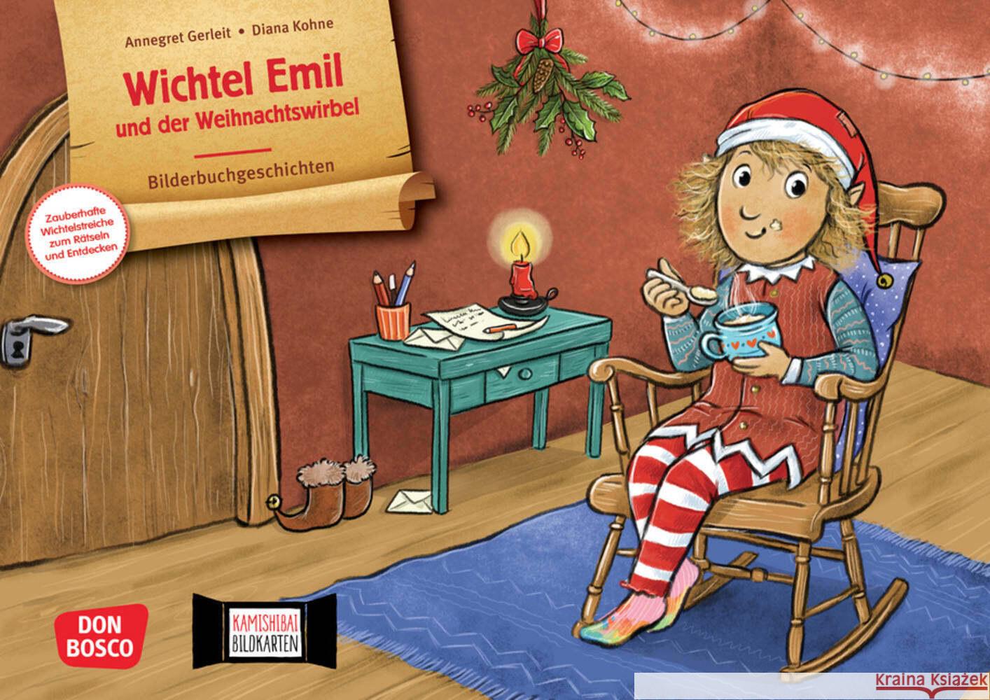 Wichtel Emil und der Weihnachtswirbel. Kamishibai Bildkartenset Gerleit, Annegret 4260694922569 Don Bosco Medien - książka