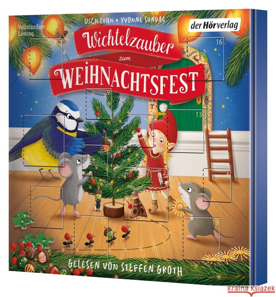 Wichtelzauber zum Weihnachtsfest - 24 Adventskalender-Geschichten, 1 Audio-CD Luhn, Usch 9783844552171 DHV Der HörVerlag - książka