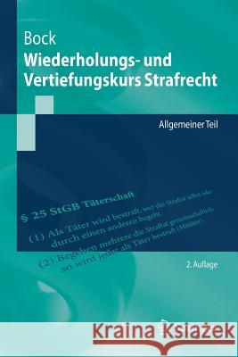 Wiederholungs- Und Vertiefungskurs Strafrecht: Allgemeiner Teil Bock, Dennis 9783662497470 Springer - książka