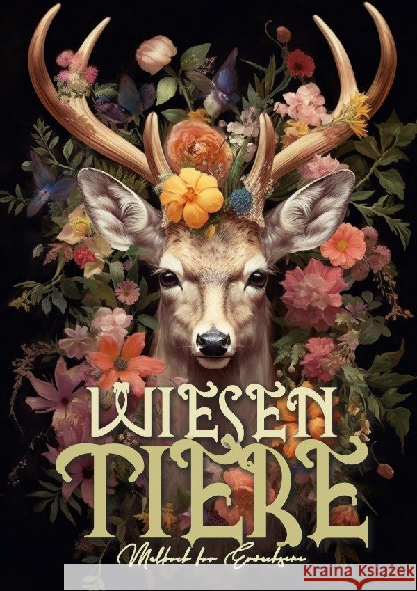 Wiesentiere Blumen und Tiere  Graustufen Malbuch für Erwachsene Grafik, Musterstück 9783757548629 epubli - książka