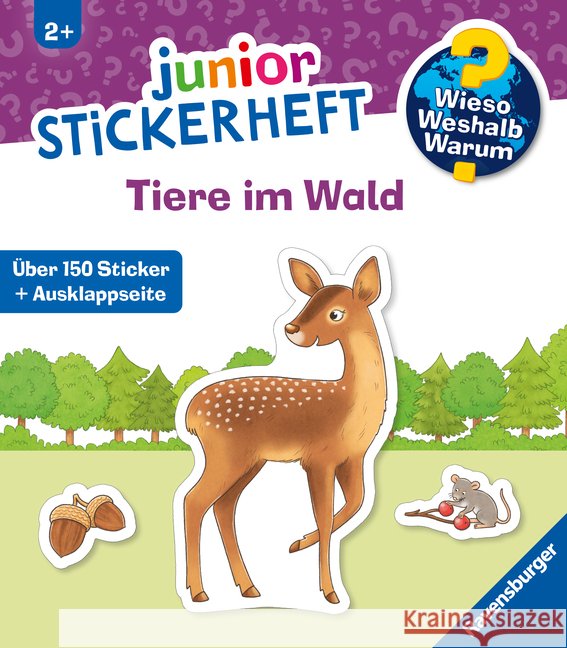 Wieso? Weshalb? Warum? junior Stickerheft - Tiere im Wald  9783473601080 Ravensburger Verlag - książka
