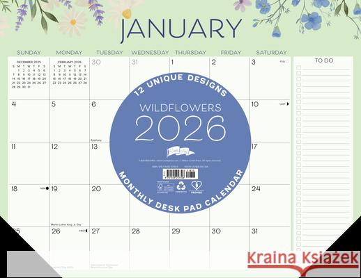 Wildflowers 2026 22 X 17 Large Monthly Deskpad Willow Creek Press 9781549257308 Willow Creek Press Calendars - książka