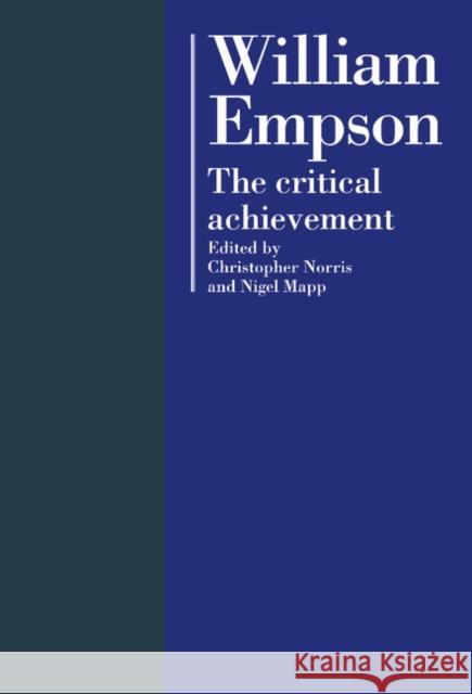 William Empson Norris, Christopher 9780521353861 CAMBRIDGE UNIVERSITY PRESS - książka