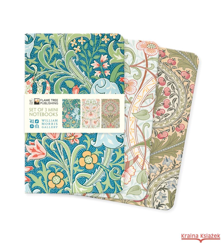 William Morris Gallery Set of 3 Mini Notebooks  9781835625637 Flame Tree Publishing - książka