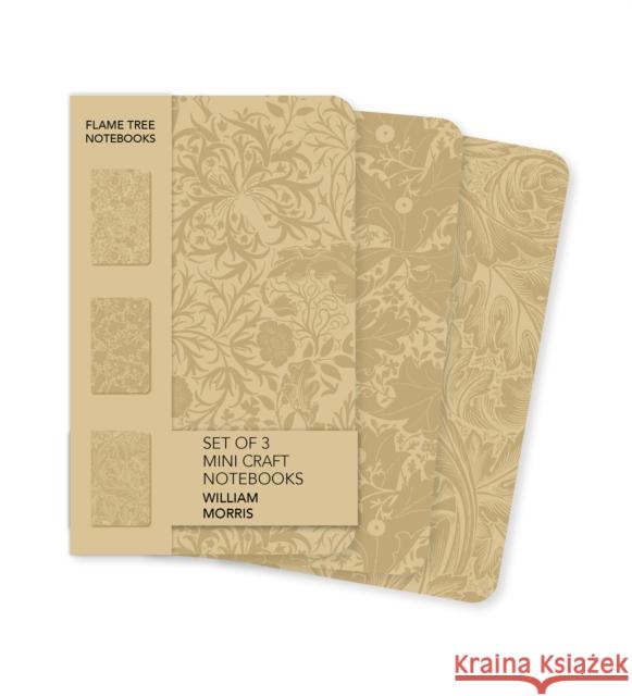 William Morris Set of 3 Mini Craft Notebooks Flame Tree Studio 9781835627471 Flame Tree Gift - książka