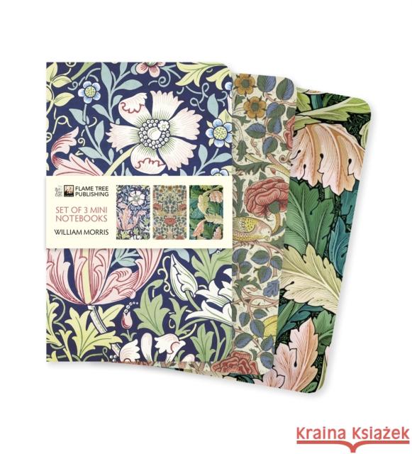 William Morris Set of 3 Mini Notebooks  9781787559097 Flame Tree Publishing - książka