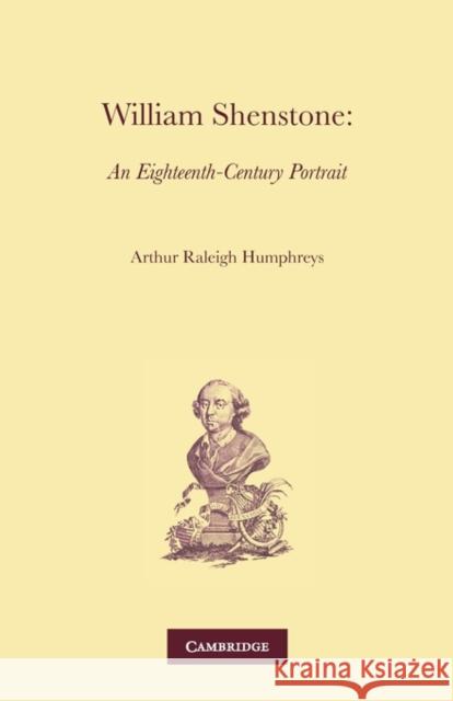 William Shenstone A. R. Humphreys 9780521125277 Cambridge University Press - książka
