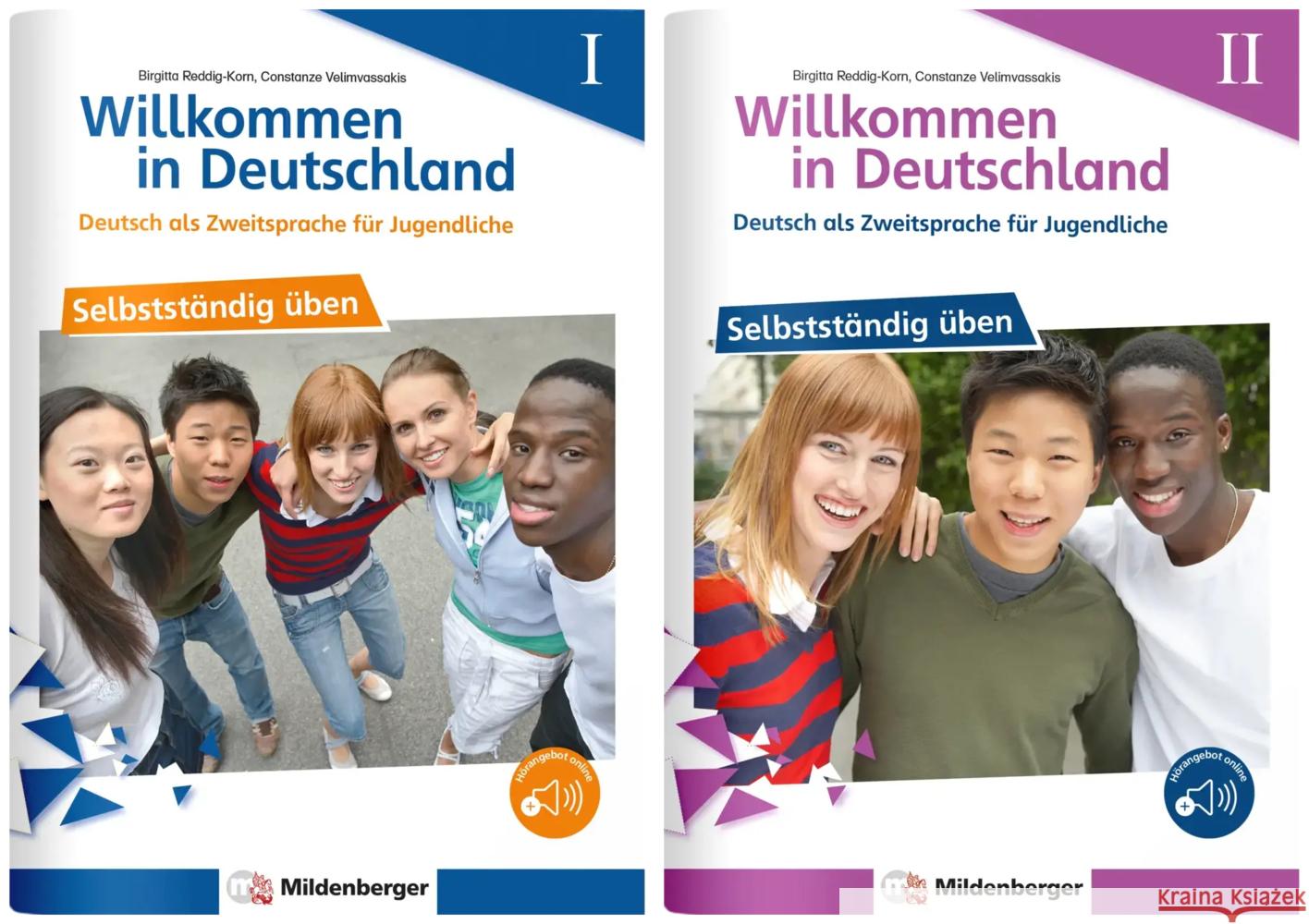 Willkommen in Deutschland - Deutsch als Zweitsprache für Jugendliche - Selbstständig üben I + II, 2 Teile Reddig-Korn, Birgitta, Velimvassakis, Constanze 9783619141265 Mildenberger - książka