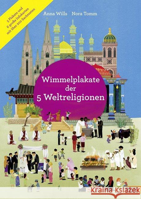 Wimmelplakate der 5 Weltreligionen : 5 Plakate und 6 große Infokarten mit über 200 Sachtexten Wills, Anna 9783407823779 Beltz - książka