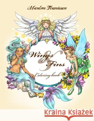 Wings and Fins: Adult Coloring Book Marlon Teunissen 9781456464448 Createspace Independent Publishing Platform - książka
