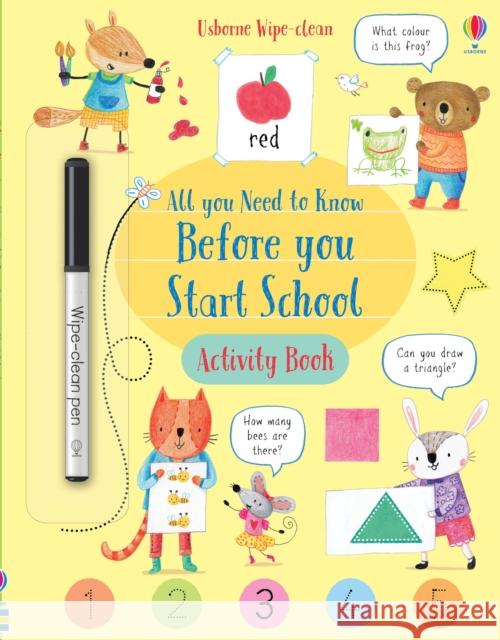 Wipe-Clean All You Need to Know Before You Start School Activity Book Holly Bathie Marina Aizen  9781474968379 Usborne Publishing Ltd - książka