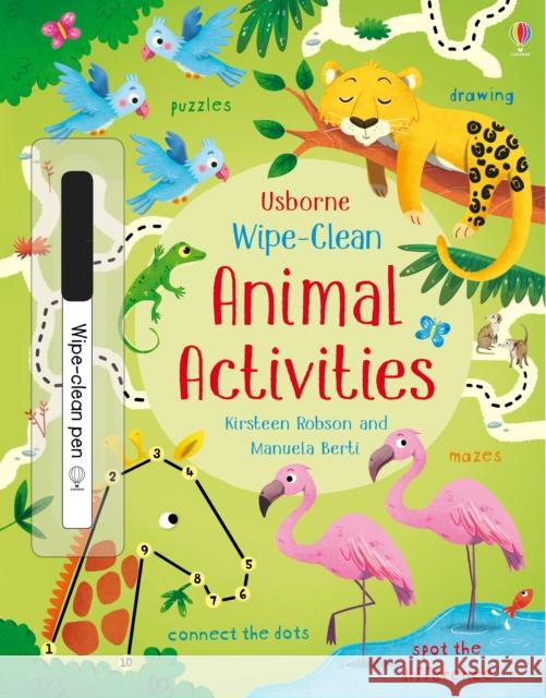 Wipe-Clean Animal Activities Kirsteen Robson 9781474951326 Usborne Publishing Ltd - książka