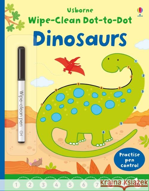 Wipe-clean Dot-to-dot Dinosaurs Felicity Brooks 9781409597780 Usborne Publishing Ltd - książka