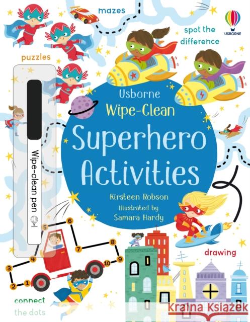 Wipe-Clean Superhero Activities Kirsteen Robson 9781474986854 Usborne Publishing Ltd - książka