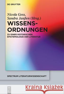 Wissens-Ordnungen Gess, Nicola 9783110349764 Walter de Gruyter - książka