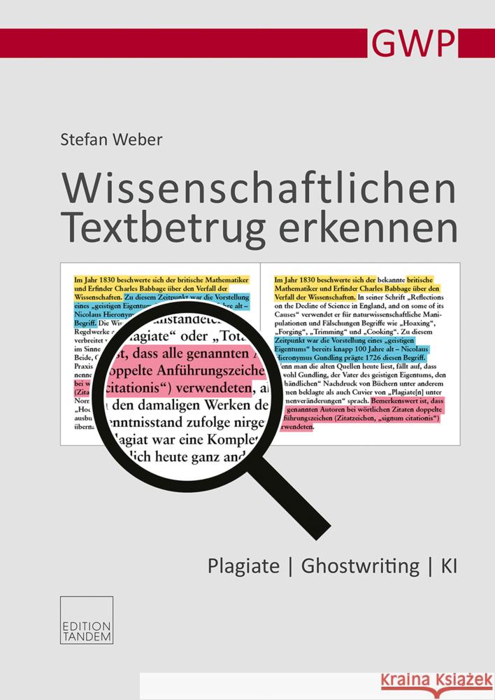 Wissenschaftlichen Textbetrug erkennen Weber, Stefan 9783903516137 Edition Tandem - książka