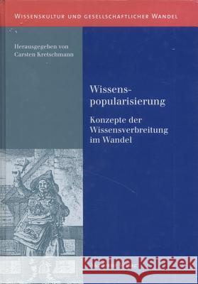 Wissenspopularisierung Carsten Kretschmann 9783050037707 de Gruyter - książka