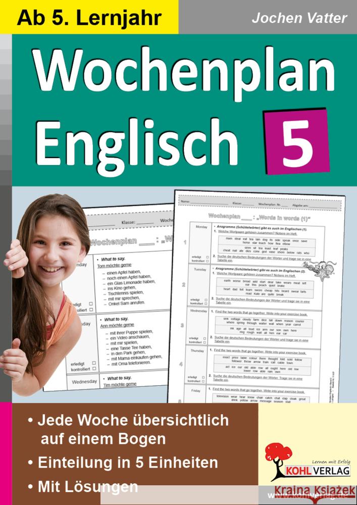 Wochenplan Englisch 5 Vatter, Jochen 9783985581313 KOHL VERLAG Der Verlag mit dem Baum - książka