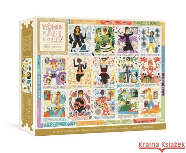 Women in Art Puzzle: Fearless Creatives Who Inspired the World 500-Piece Jigsaw Puzzle and Poster: Jigsaw Puzzles for Adults and Jigsaw Puz Ignotofsky, Rachel 9780593233016 Clarkson Potter Publishers - książka