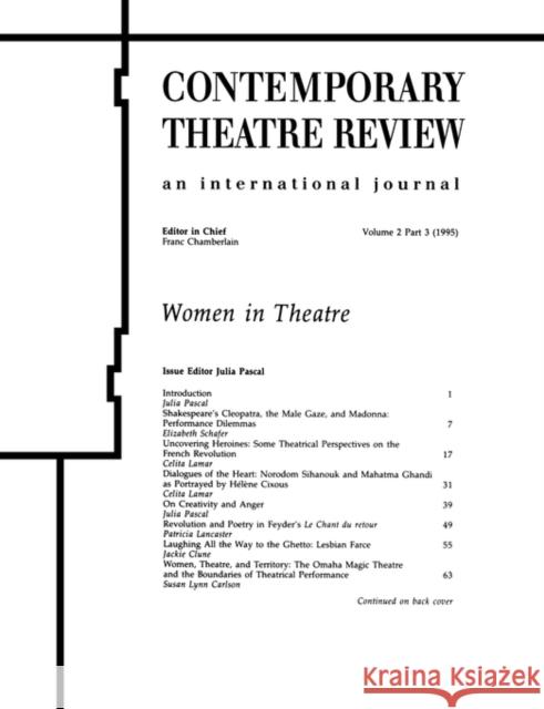 Women in Theatre 2#3 Pascal                                   Julia Pascal 9783718655984 University of Toronto Press - książka