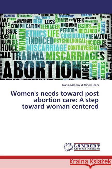 Women's needs toward post abortion care: A step toward woman centered Mahmoud Abdel Ghani, Rania 9786137378649 LAP Lambert Academic Publishing - książka