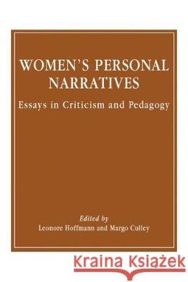 Women's Personal Narratives Hoffmann, Leonore 9780873523424 Modern Language Association of America - książka