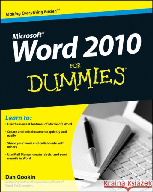 Word 2010 for Dummies Dan Gookin 9780470487723  - książka
