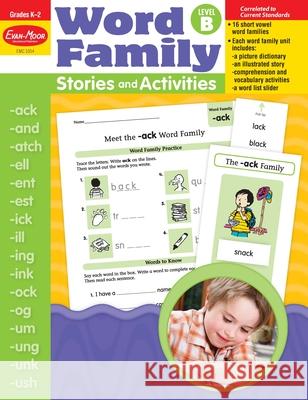 Word Family Stories and Activities, Kindergarten - Grade 2 (Level B), Teacher Resource Evan-Moor Corporation 9781596731684 Evan-Moor Educational Publishers - książka