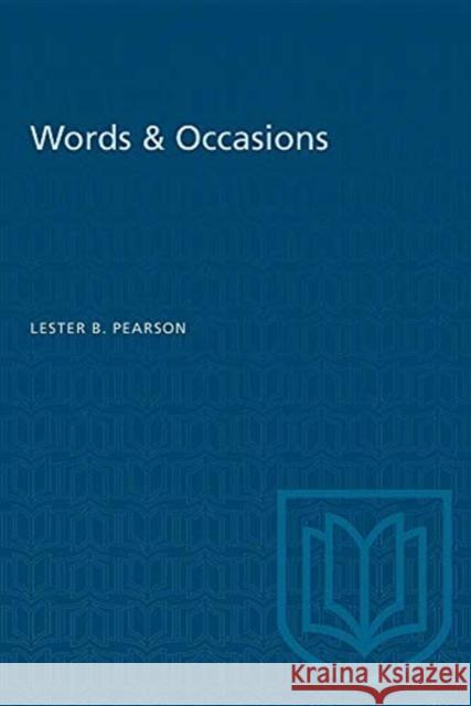 WORDS AMP OCCASIONS  9780802061225 TORONTO UNIVERSITY PRESS - książka