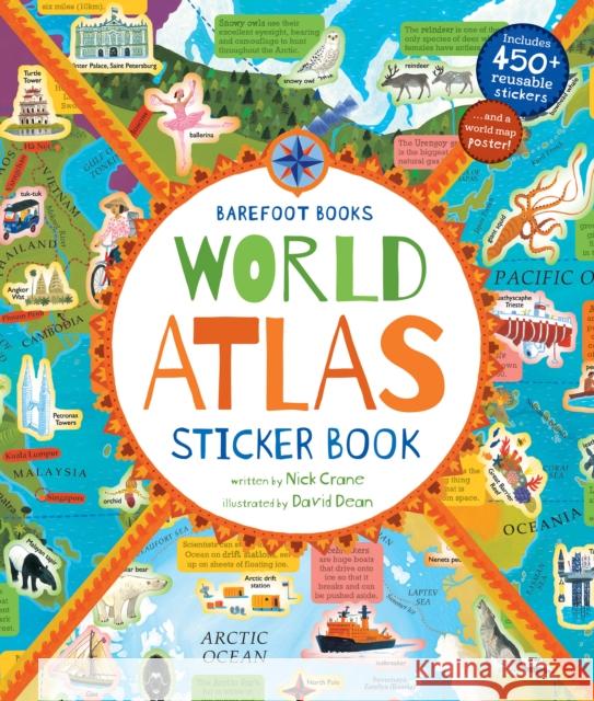 World Atlas Sticker Book  9781782858300 Barefoot Books Ltd - książka
