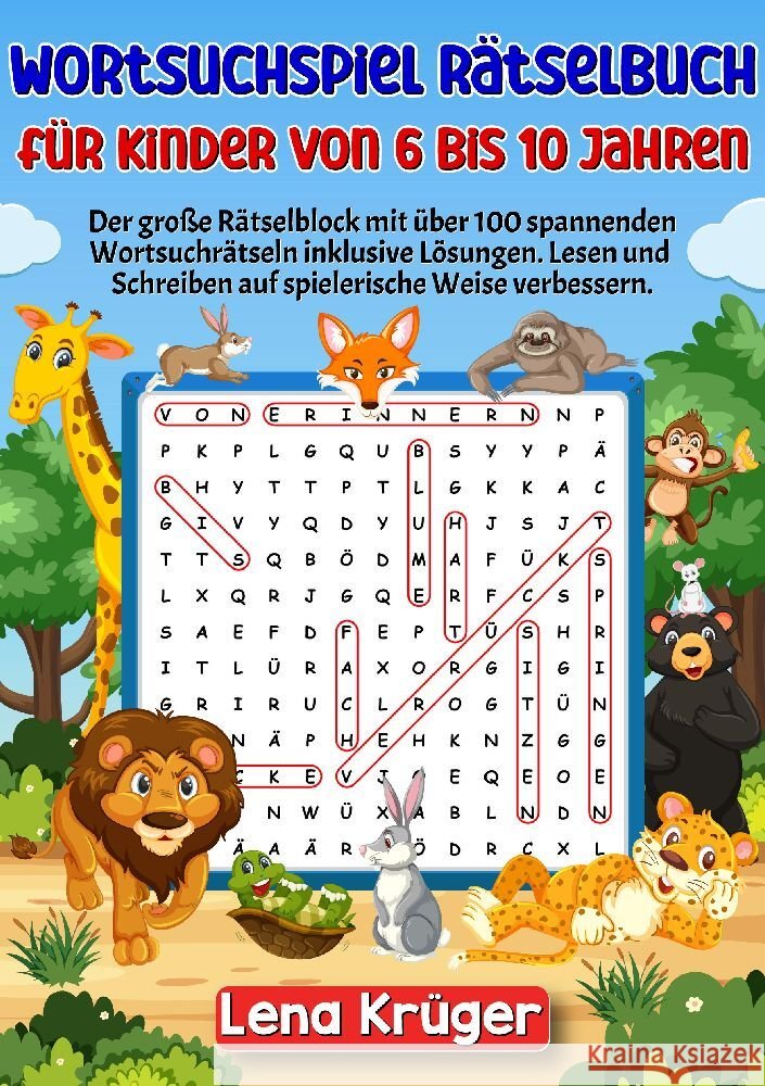 Wortsuchspiel Rätselbuch für Kinder von 6 bis 10 Jahren Krüger, Lena 9783384136268 Nova Mente Verlag - książka
