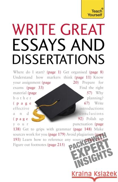 Write Great Essays and Dissertations: Teach Yourself Hazel Hutchison 9781444105087 John Murray Press - książka