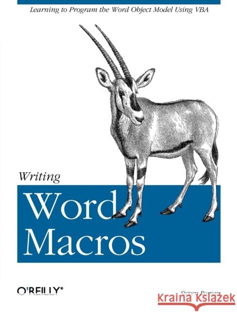 Writing Word Macros Steven Roman 9781565927254 O'Reilly Media - książka