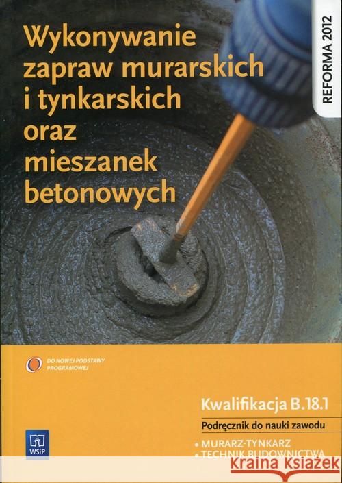 Wykonywanie zapraw murarskich i tynkarskich B.18.1 Popek Mirosława 9788302146633 WSiP - książka