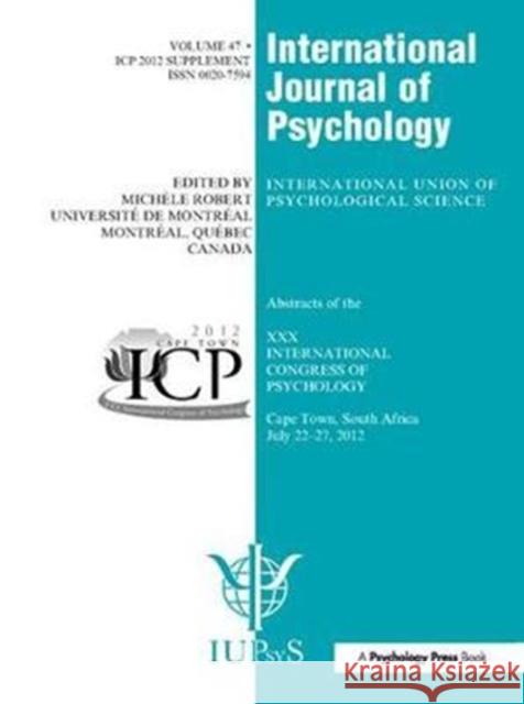 XXX International Congress of Psychology: Abstracts  9781138409163  - książka