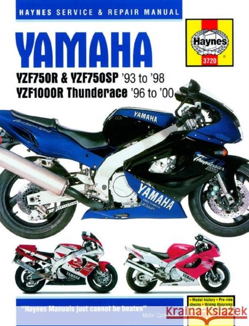 Yamaha YZF750R & YZF1000R Thunderace (93 - 00) Haynes Repair Manual Haynes Publishing 9781785213090 Haynes Publishing Group - książka