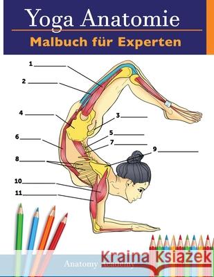 Yoga-Anatomie-Malbuch für Experten: 50+ Unglaublich Detailliertes Arbeitsbuch zum Selbsttest von Fortgeschrittenen Yoga-Posen in Farbe Das Perfekte Geschenk für Yogalehrer, -Lehrner und -Begeisterte Anatomy Academy 9781914207174 Muze Publishing - książka