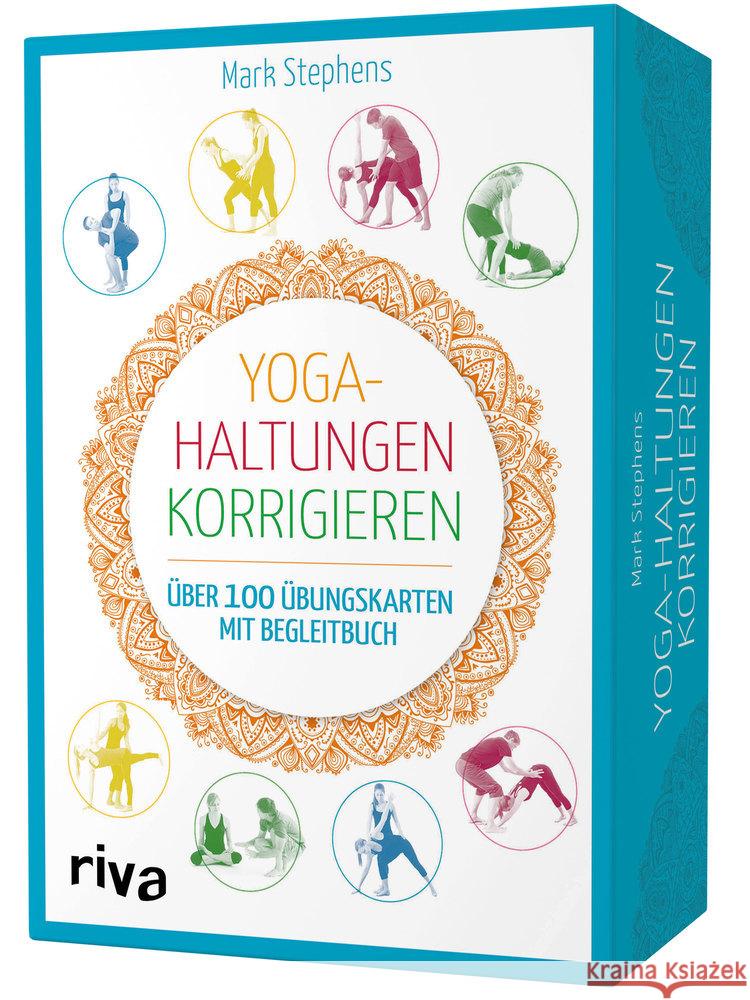 Yoga-Haltungen korrigieren, Übungskarten mit Begleitbuch Stephens, Mark 9783742315946 riva Verlag - książka