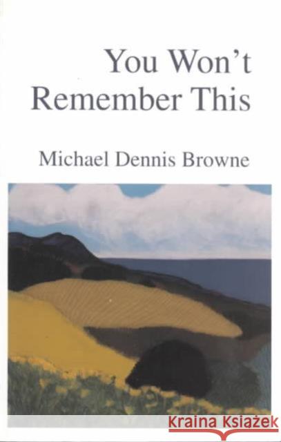 You Won't Remember This Michael D. Browne 9780887481352 Carnegie-Mellon University Press - książka