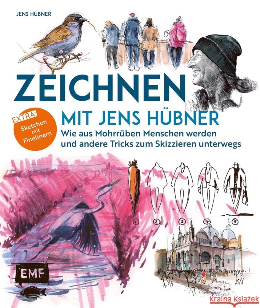 Zeichnen mit Jens Hübner - Entschleunigen durch Zeichnen Hübner, Jens 9783745929850 Edition Michael Fischer - książka