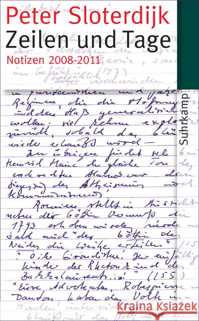 Zeilen und Tage : Notizen 2008-2011 Sloterdijk, Peter 9783518464854 Suhrkamp - książka