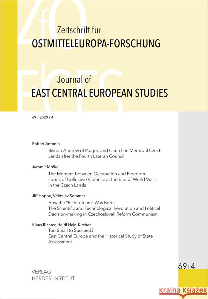 Zeitschrift für Ostmitteleuropa-Forschung (ZfO) 69/4 / Journal of East Central European Studies (JECES)  9783879694617 Verlag Herder-Institut - książka