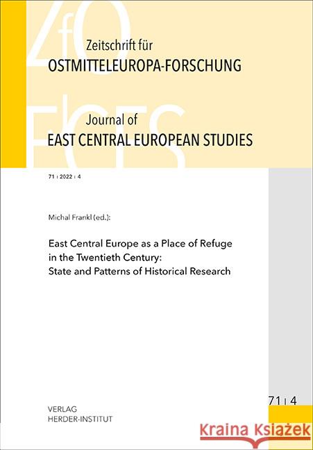 Zeitschrift für Ostmitteleuropa-Forschung (ZfO) 71/4 / Journal of East Central European Studies (JECES)  9783879694785 Verlag Herder-Institut - książka