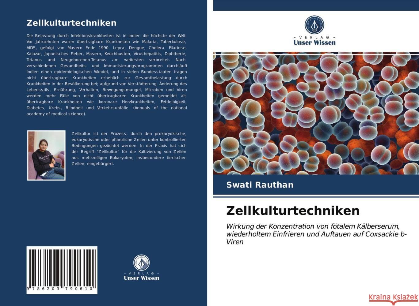 Zellkulturtechniken Rauthan, Swati 9786203790610 Verlag Unser Wissen - książka