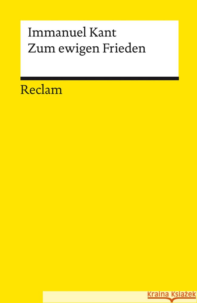 Zum ewigen Frieden Kant, Immanuel 9783150143827 Reclam, Ditzingen - książka