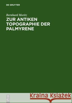 Zur Antiken Topographie Der Palmyrene Bernhard Moritz 9783111123929 Walter de Gruyter - książka