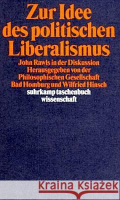 Zur Idee des politischen Liberalismus  9783518288962 Suhrkamp - książka