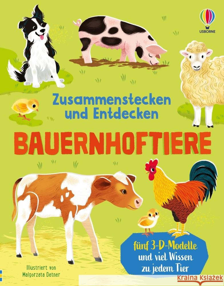 Zusammenstecken und Entdecken: Bauernhoftiere Wheatley, Abigail 9781035704491 Usborne Verlag - książka