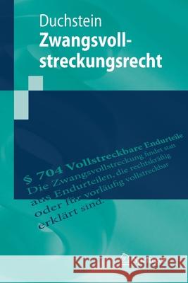 Zwangsvollstreckungsrecht Michael Duchstein 9783662594438 Springer - książka