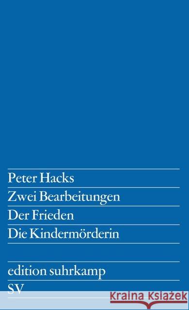 Zwei Bearbeitungen Hacks, Peter 9783518100479 Suhrkamp - książka